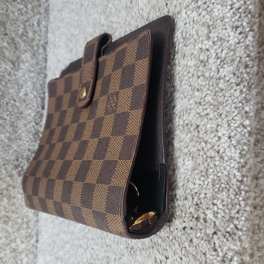 Louis Vuitton Damier Ebene Checkered Brown Planner Agenda Authentic mm size - Picture 3 of 8